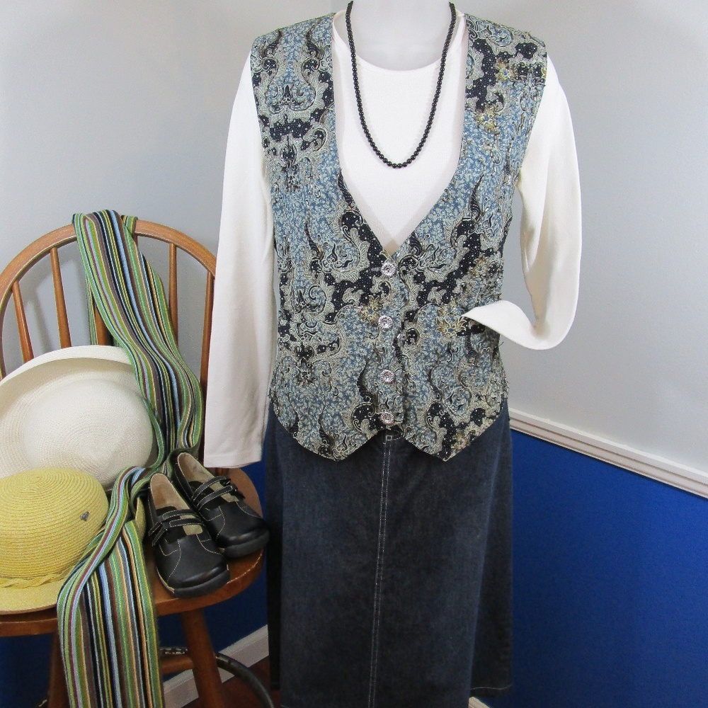 Vintage Theo Boho Style Beaded Cotton Vest